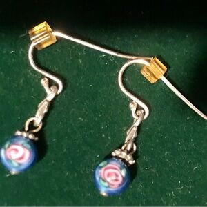 Elegant Blue and Purple Dangle Earrings